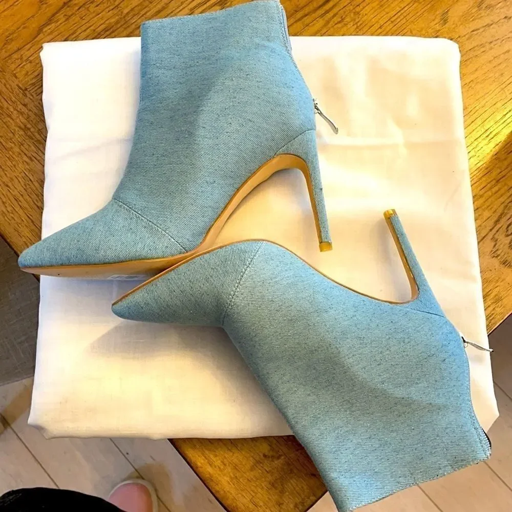 CAPE ROBBIN DENIM BOOTIES. NEW - Picture 4 of 6